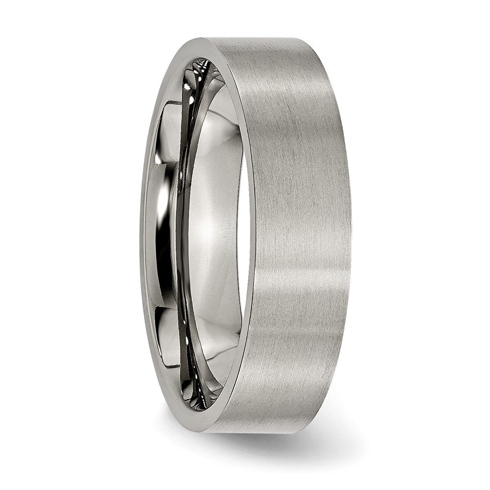 Titanium Polished 6mm Flat Band Size - 6