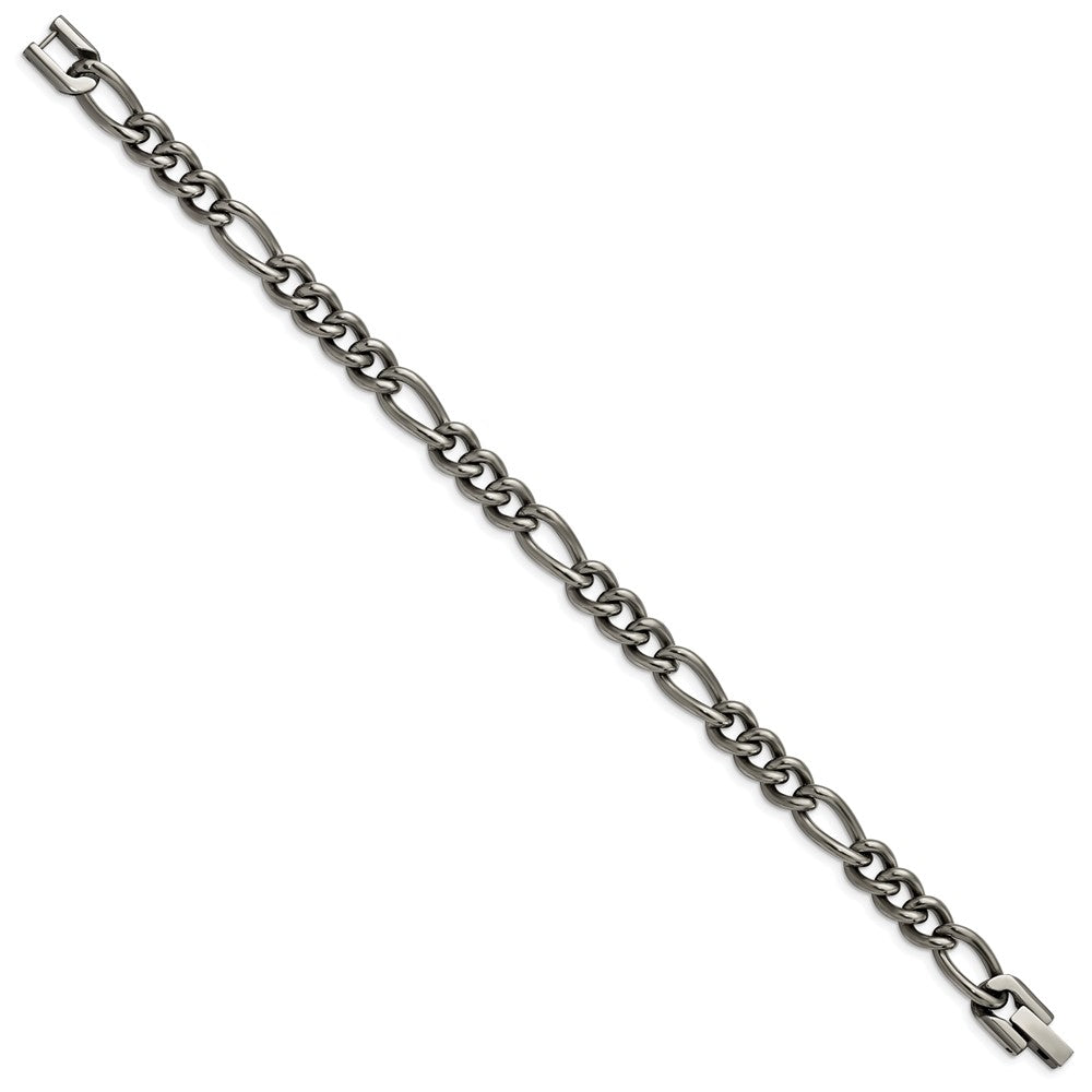 Titanium Polished 7mm 8.5in Figaro Chain 8.5 inches
