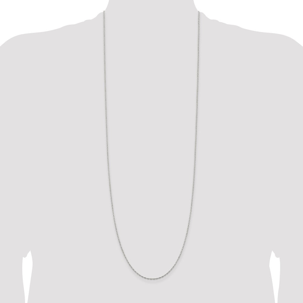 Sterling Silver 1.4mm Flat Oval Cable Chain 36 Inches