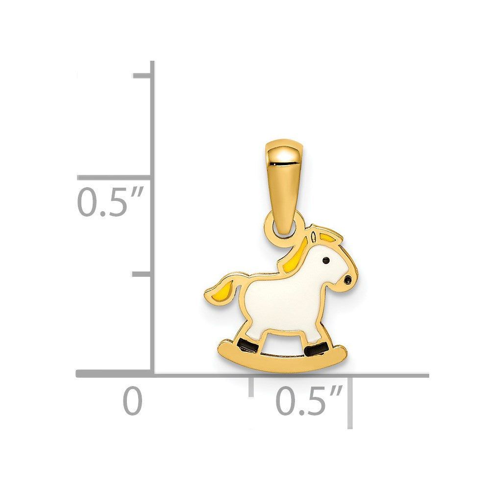 14k Enamel Rocking Horse Pendant