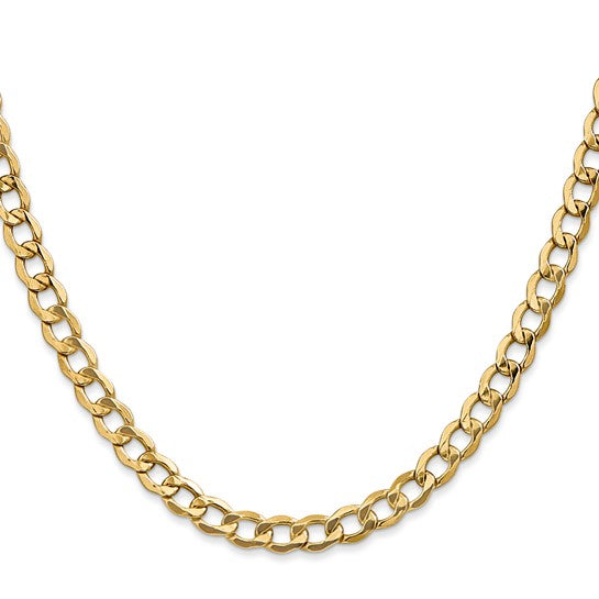 10k 5.25mm Semi-Solid Curb Chain