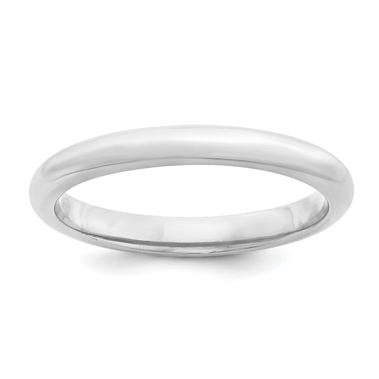 Sterling Silver Rhodium-plated 3mm Comfort Fit Size 7.5 Band QCF030RH