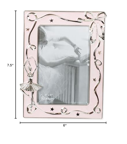 Ballerina Ballet Pink Ribbon 7.5 x 6 inch Zinc Alloy Table Top Picture Frame