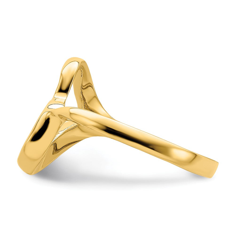 14K Tilted Heart Ring Size 6