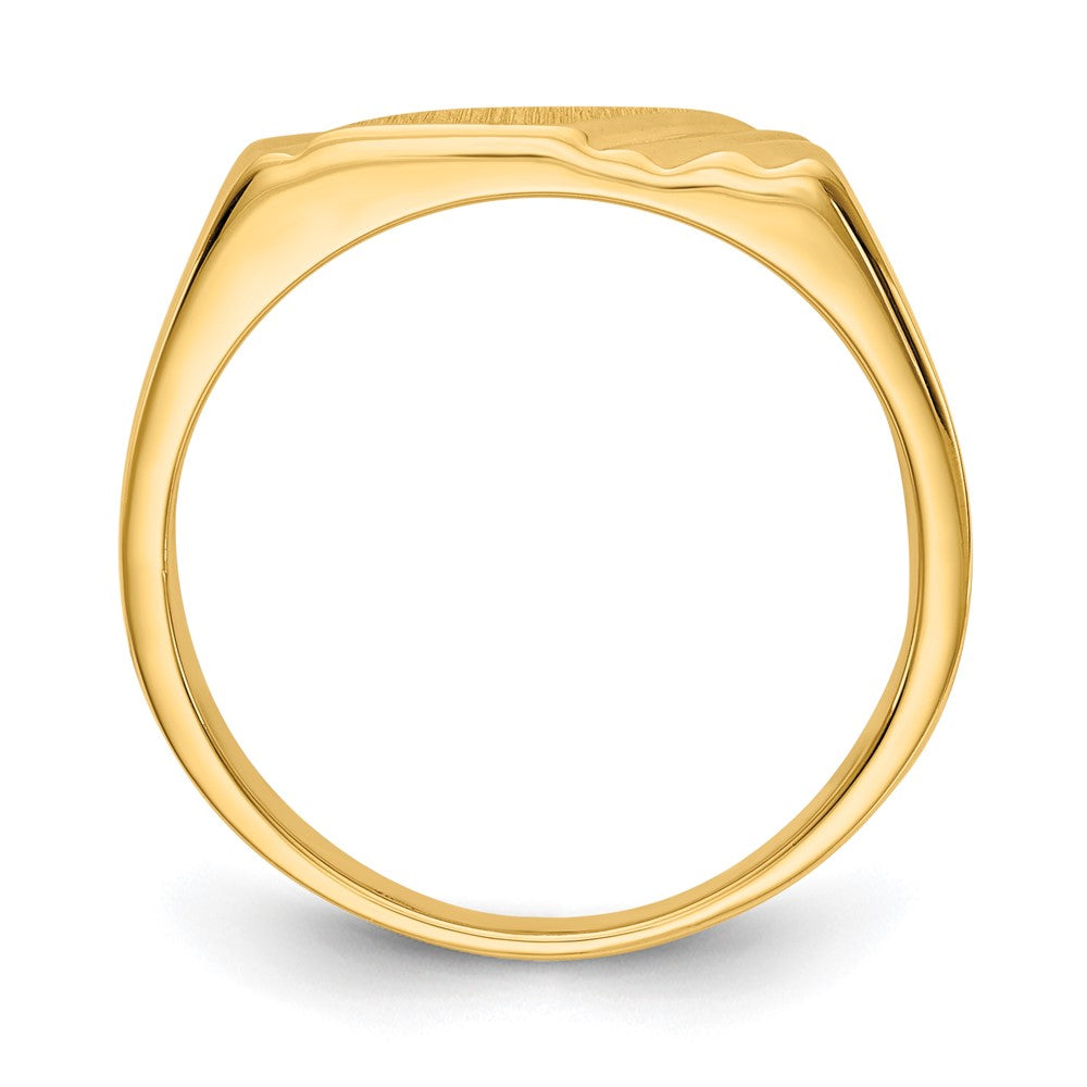 14k 12.0 x 6.0mm Open Back Signet Ring Size 6