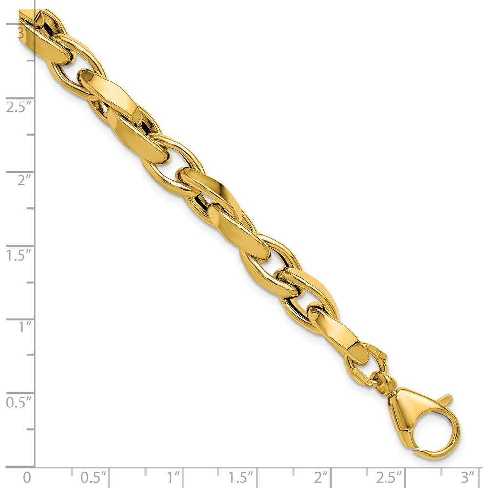 14K Polished Fancy Twisted Link Bracelet 8  inches