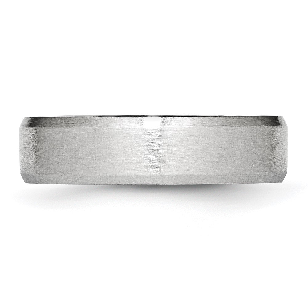 Cobalt Beveled Edge Satin 6mm Band Size - 13
