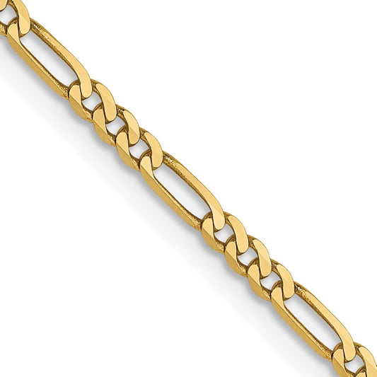 14K 1.8mm Flat Figaro Chain
