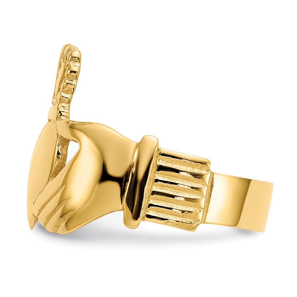 14k Polished Ladies Claddagh Ring Size 6