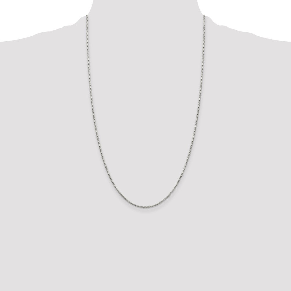 Sterling Silver 1.35mm 8 Sided Diamond-cut Box Chain 26 Inches