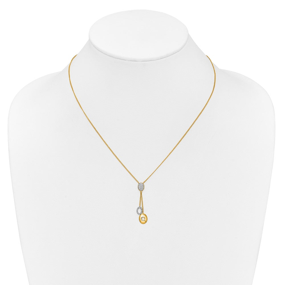14k Diamond Circles 18 inch Dangle Necklace