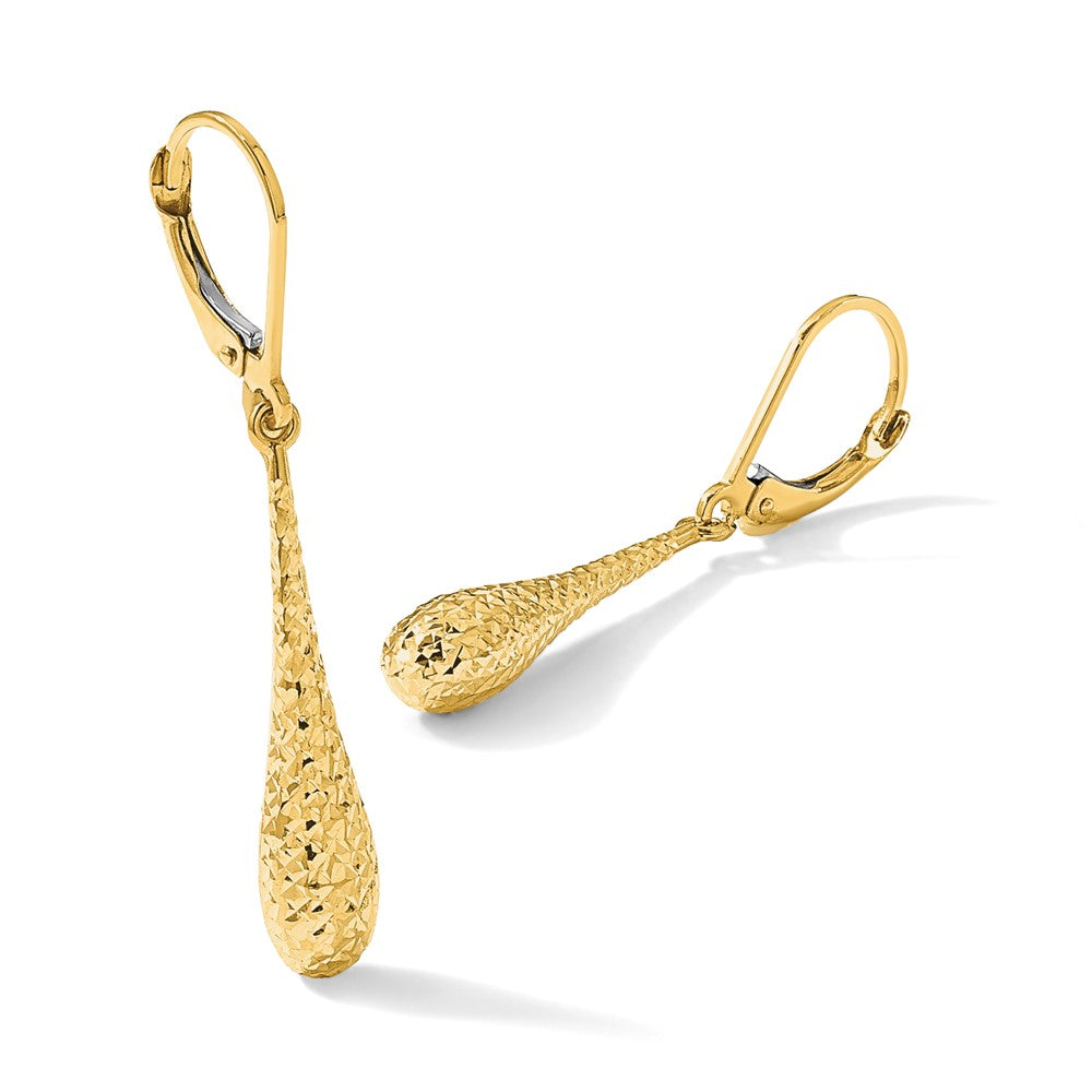 14K D/C Leverback Earrings