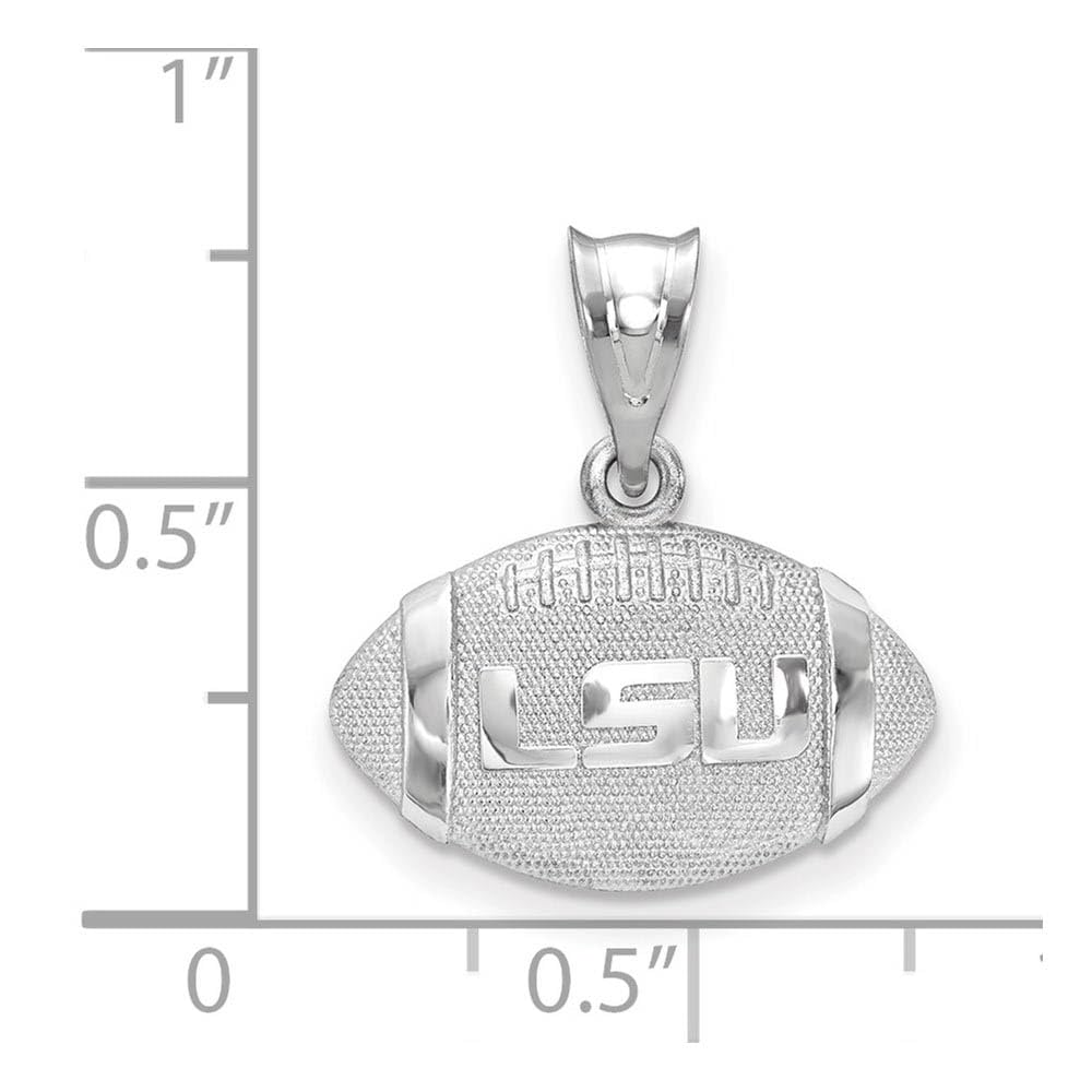 Women's LSU Tigers Sterling Silver 3D Football Logo Pendant