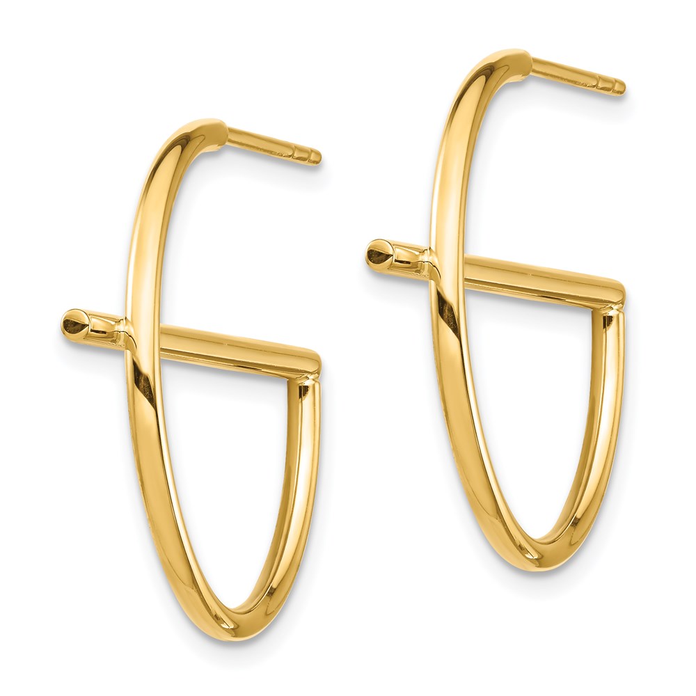 14K Split Circle Post Earrings