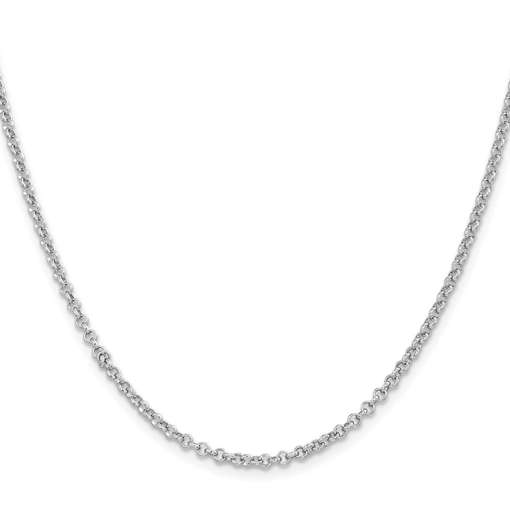 Sterling Silver Rhodium-plated 2.8mm Rolo Chain 22 Inches