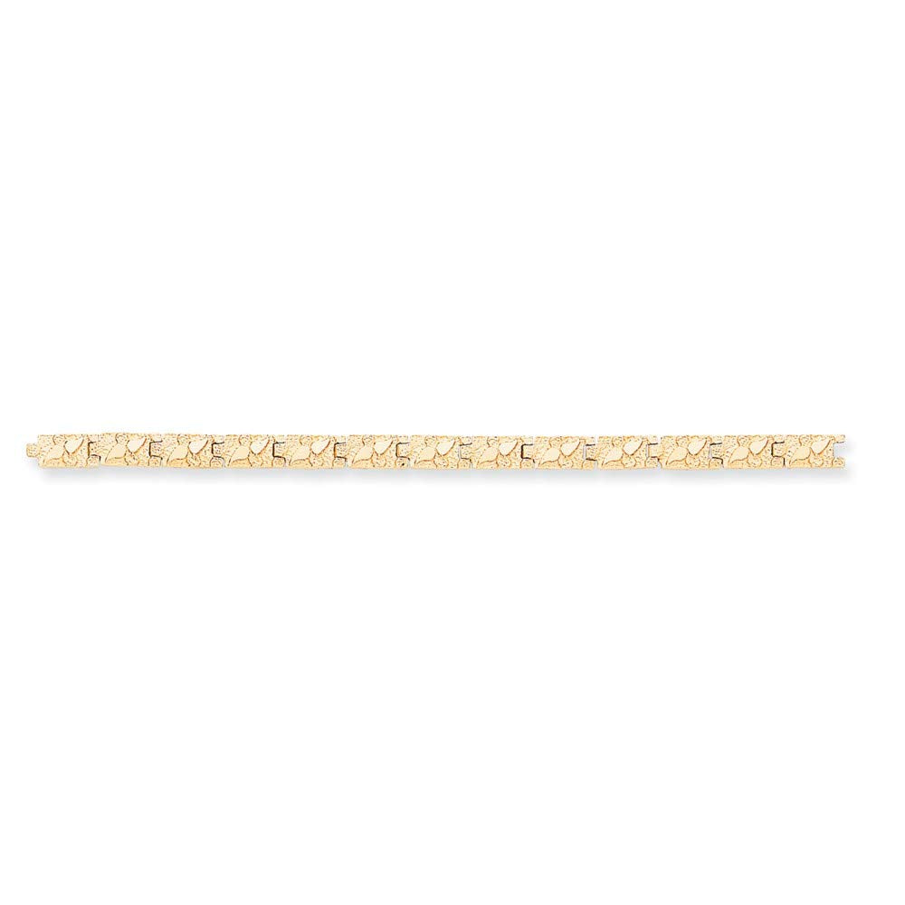 14k Polished and Textured 5.5mm 8 inch Nugget Bracelet