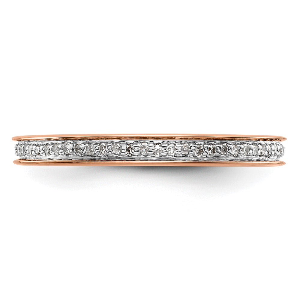 Sterling Silver Stackable Expressions & Diamonds Pink-plated Ring Size -8