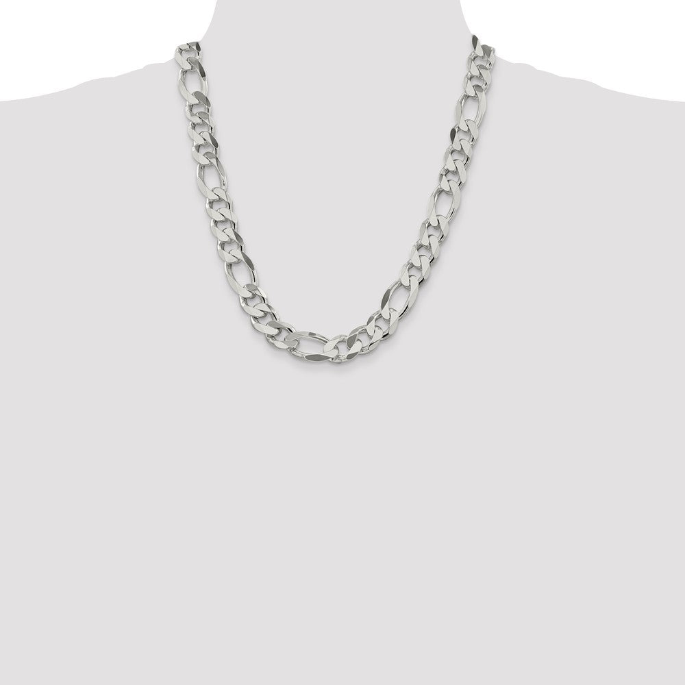 Sterling Silver 13.5mm Figaro Chain 22 Inches