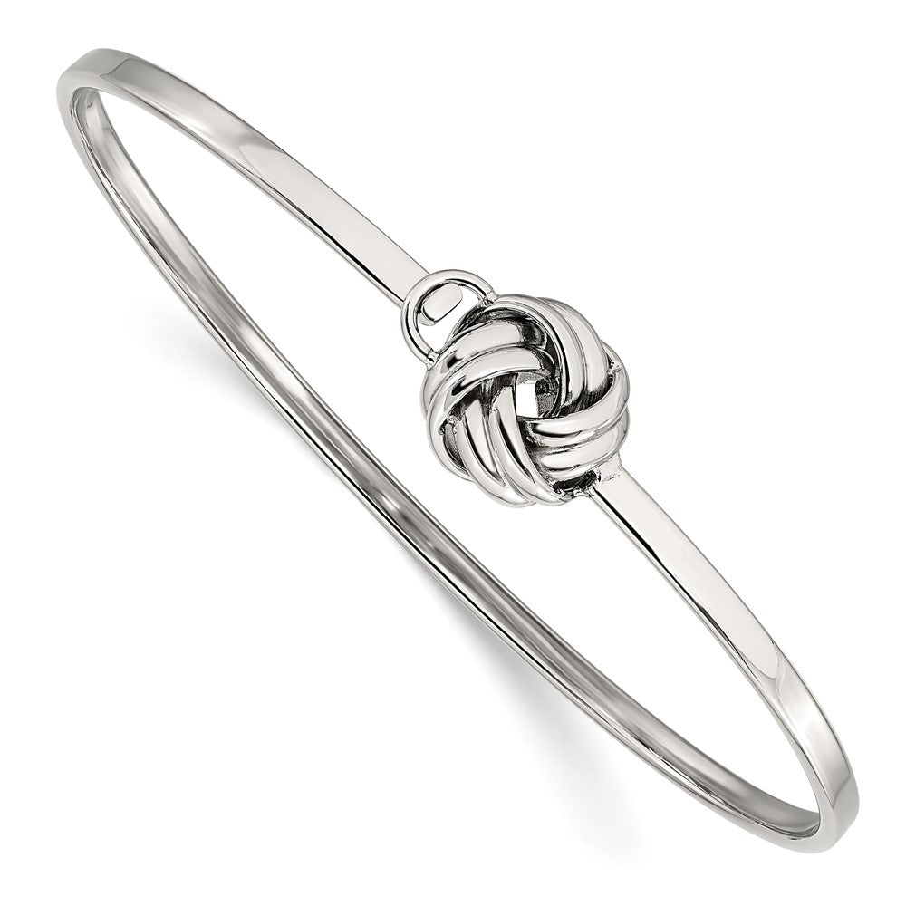 Stainless Steel Polished Love Knot Bangle 7 inches
