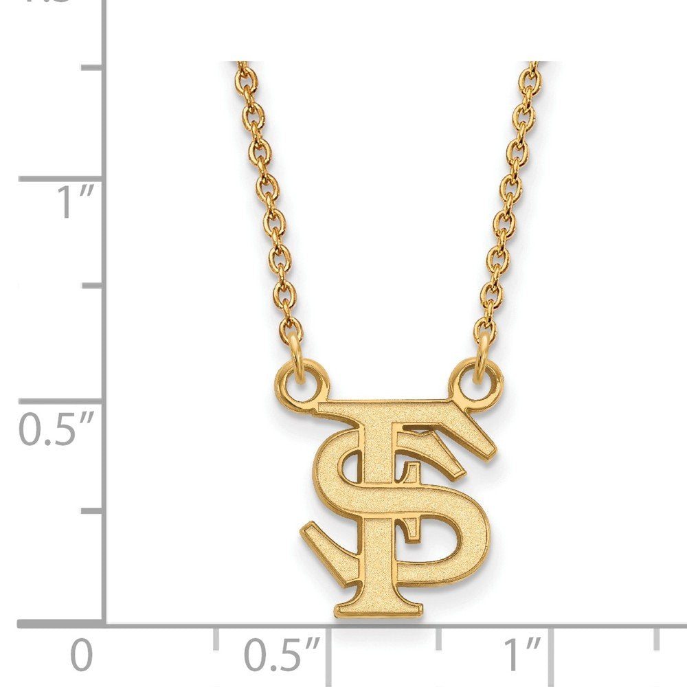 14k Gold LogoArt Florida State University F-S Small Pendant 18 inch Necklace Q4Y015FSU-18