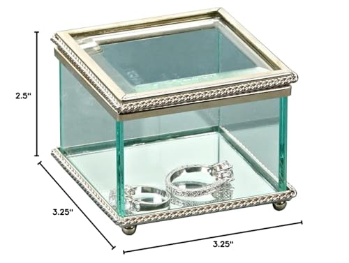 Creative Gifts Glass Square Hinged Box