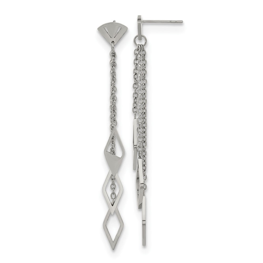 Stainless Steel Polished Post Dangle Earrings