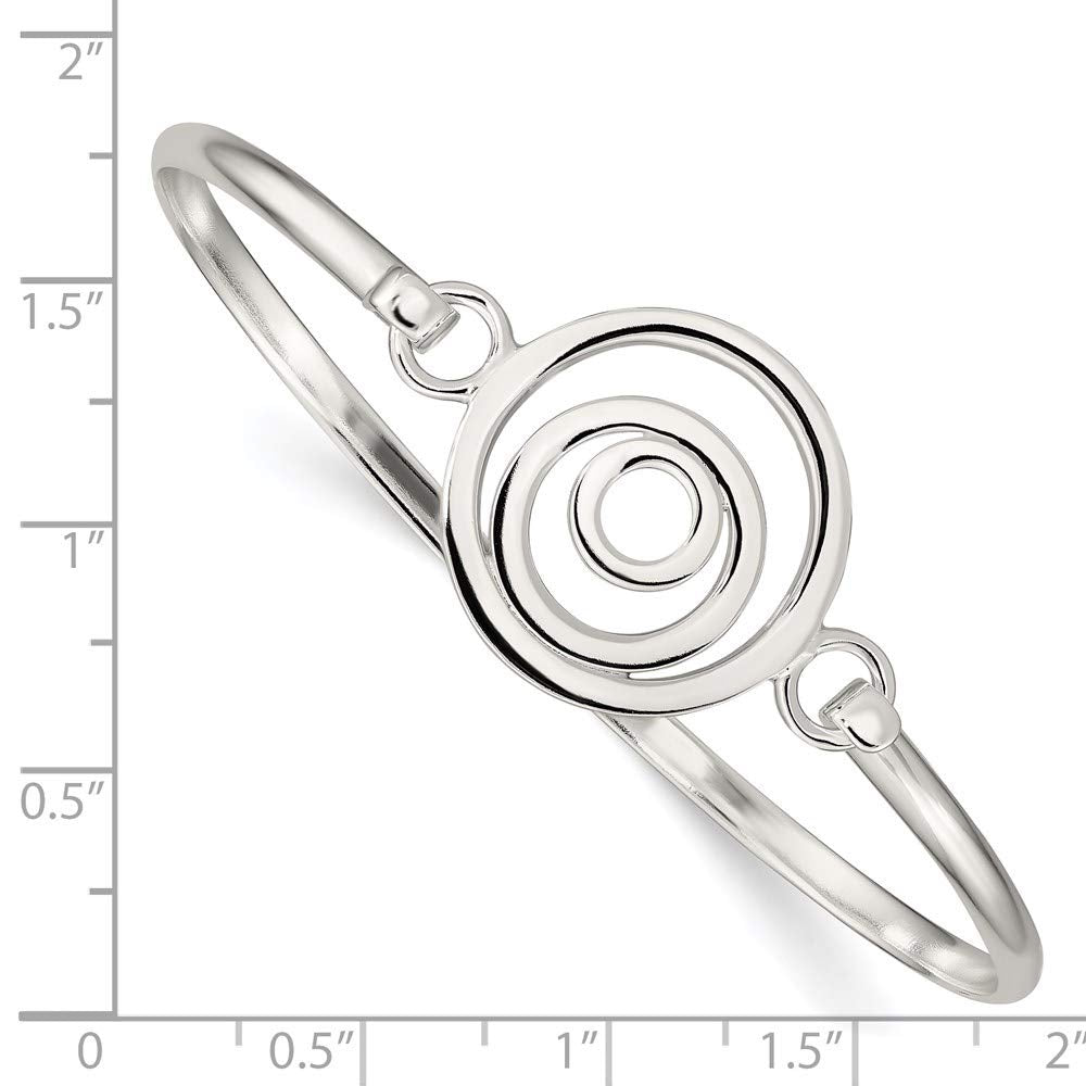Sterling Silver Mutli-circle Bangle Bracelet 7.5 inches