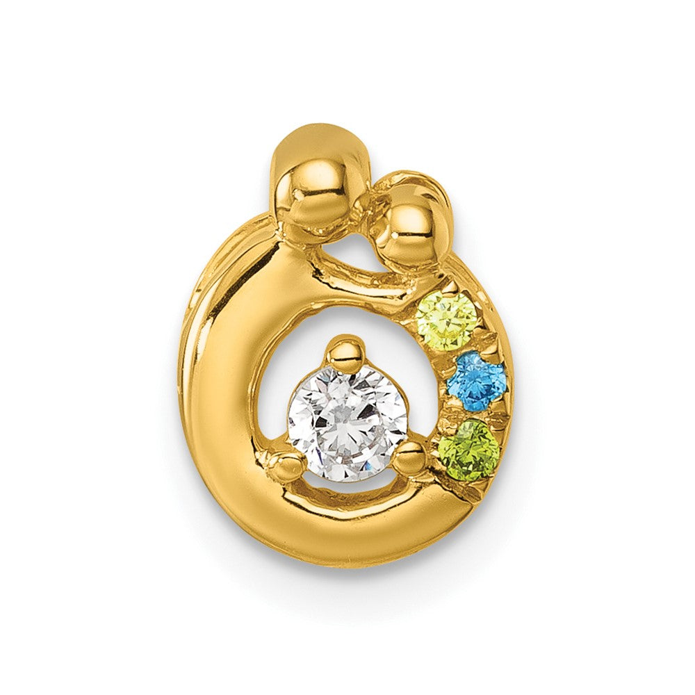 14k 3 Birthstone and Dia Mother/Child Chain Slide Semi-mount