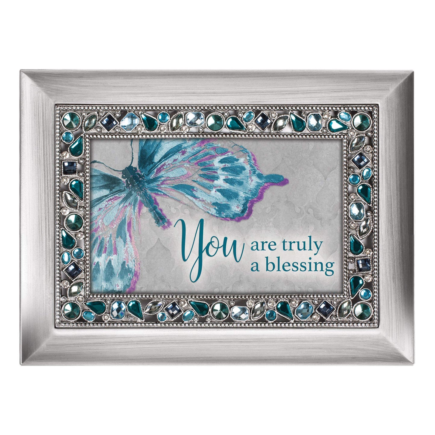 You Are Truly A Blessing Silver Jeweled Music Box