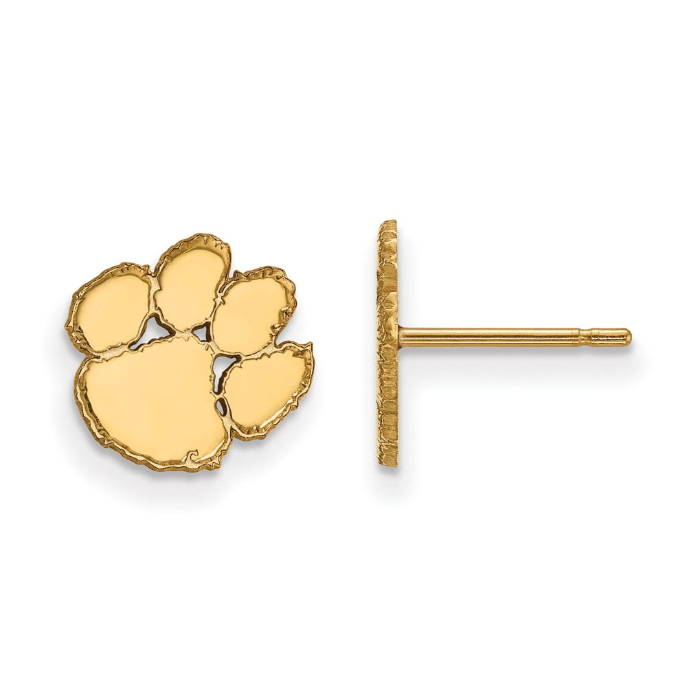 10k Gold LogoArt Clemson University Tiger Paw Extra Small Post Earrings Q1Y008CU