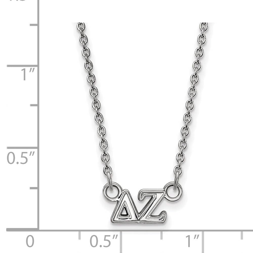 LogoArt SS006DZ-18 Sterling Silver Delta Zeta Pendant with Necklace, Extra Small