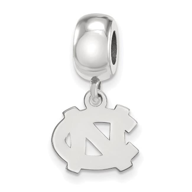 Sterling Silver Rhodium-plated LogoArt University of North Carolina N-C Extra Small Dangle Bead Charm