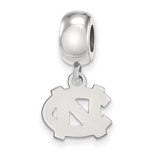 Sterling Silver Rhodium-plated LogoArt University of North Carolina N-C Extra Small Dangle Bead Charm