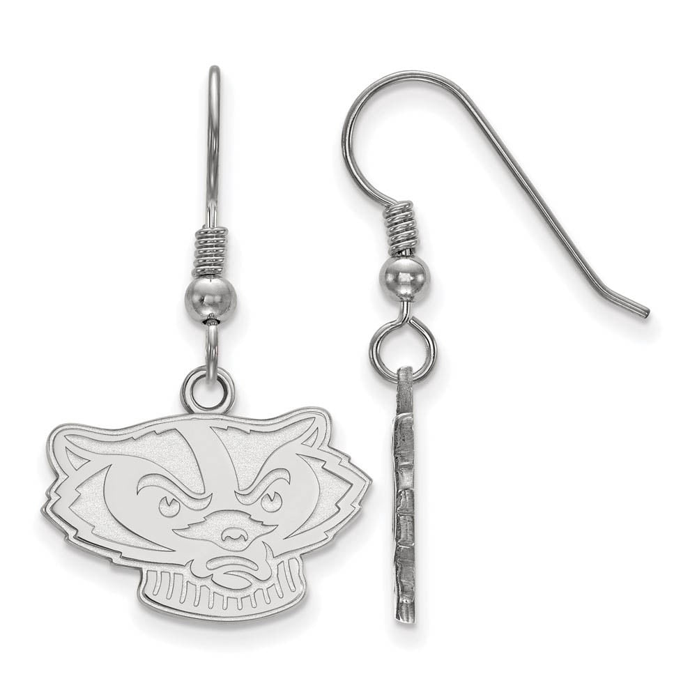 Sterling Silver University of Wisconsin Small Dangle Earrings