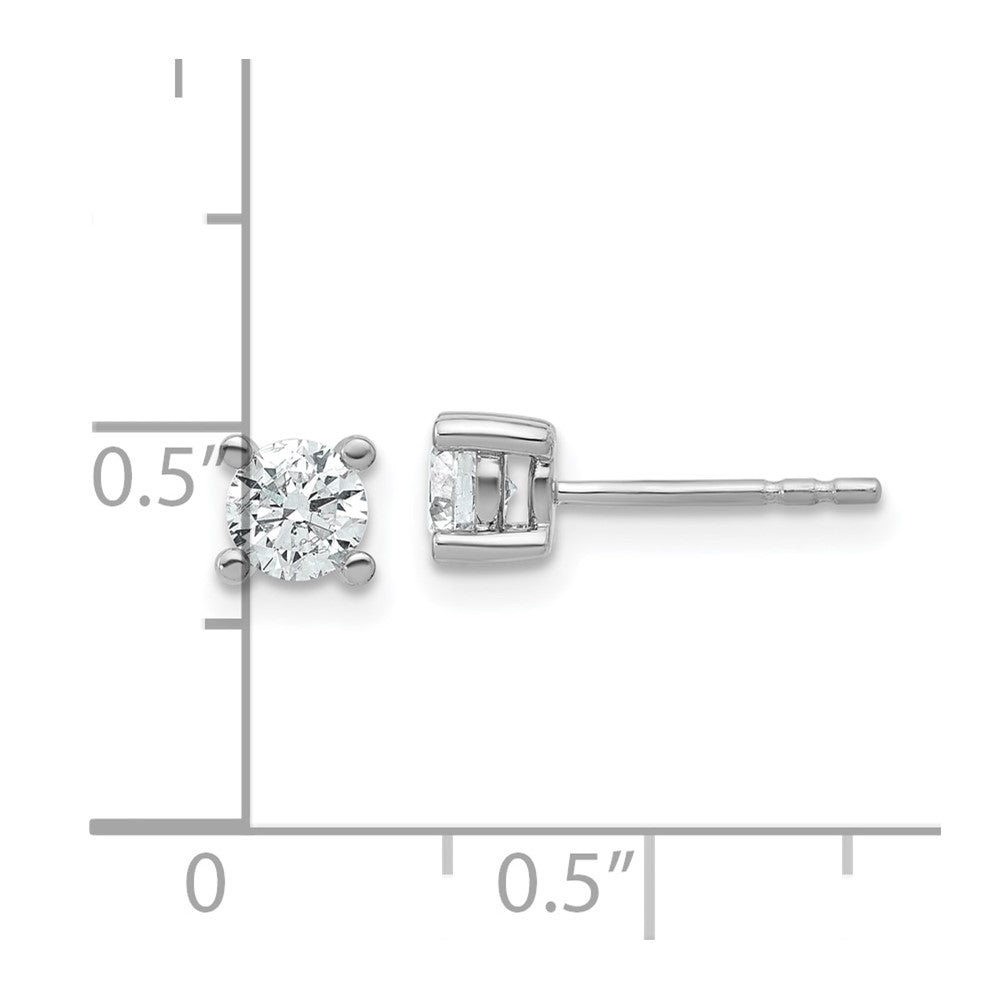 14k White Gold 2/3 ctw Lab Grown Diamond VS/SI+ G+ Round 4 Prong Heavy Wt. Stud Earrings