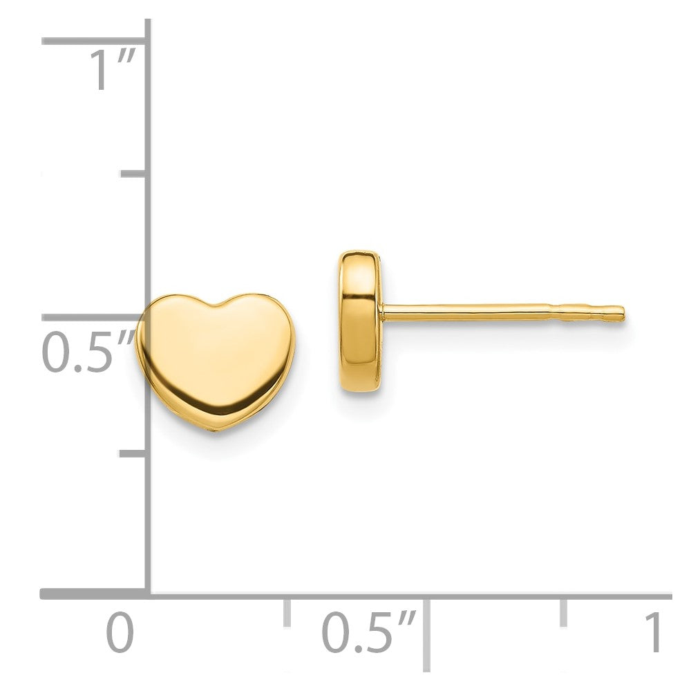 10k Polished Heart Post Earrings