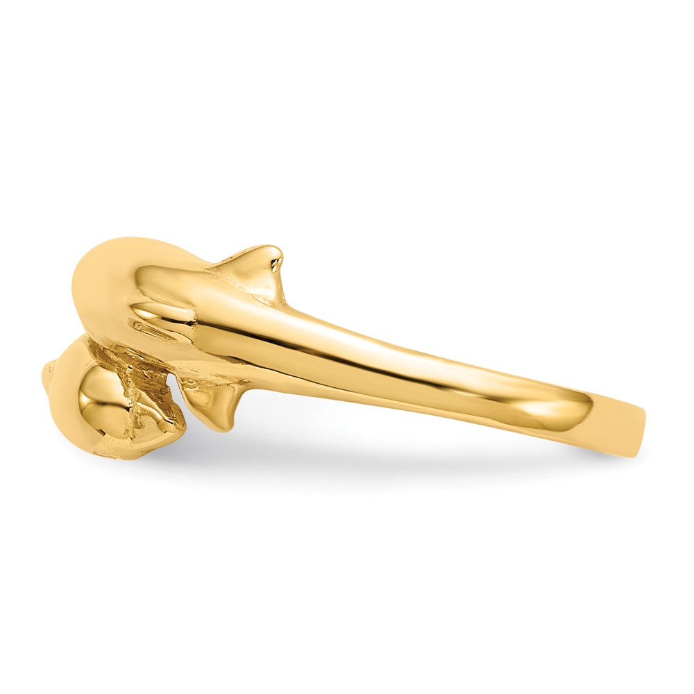 14k Double Dolphin Ring Size 6