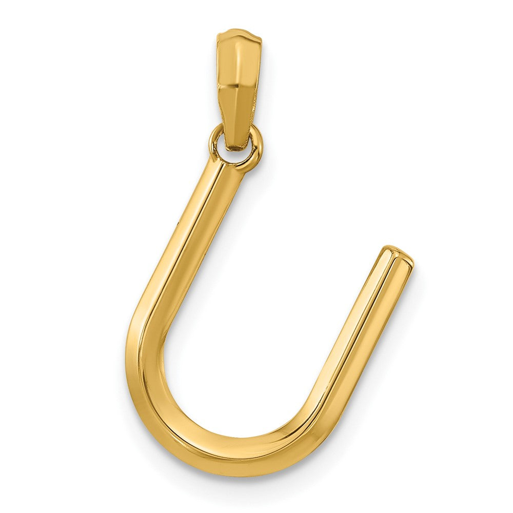 14k Yellow Gold Fancy Letter U