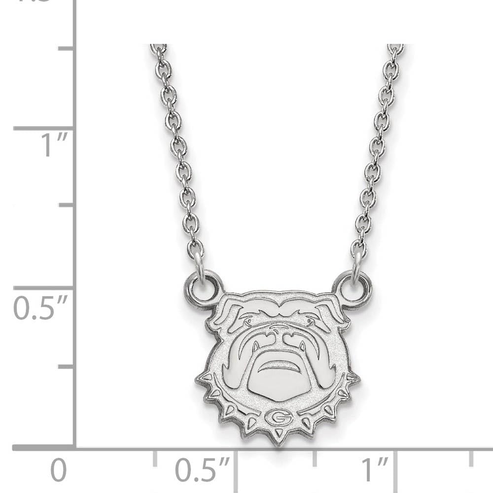 Sterling Silver U of Georgia Small Mascot Pendant Necklace