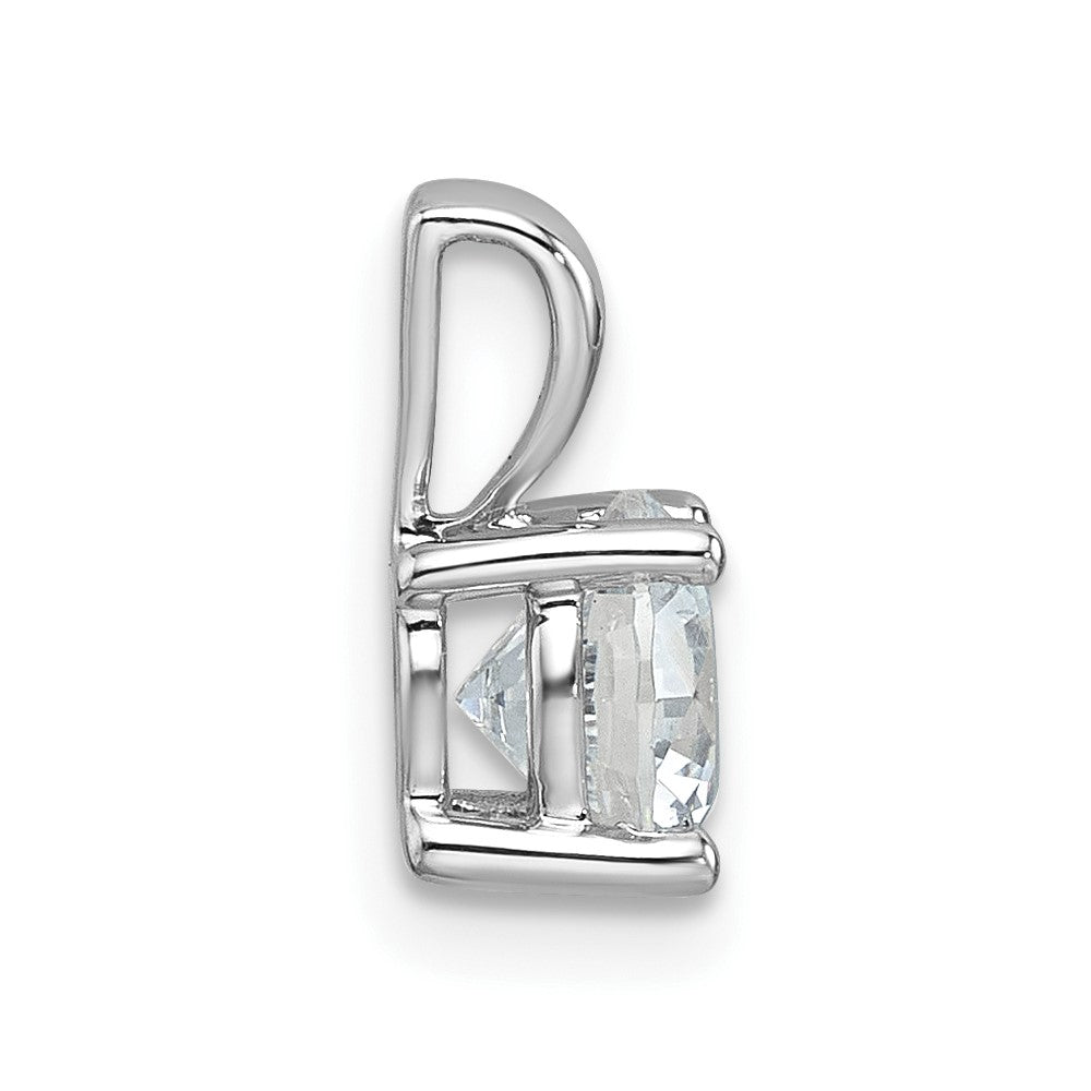 14k White Gold 1 carat Lab Grown Diamond VS/SI+ G+ Round Complete Four Prong Pendant