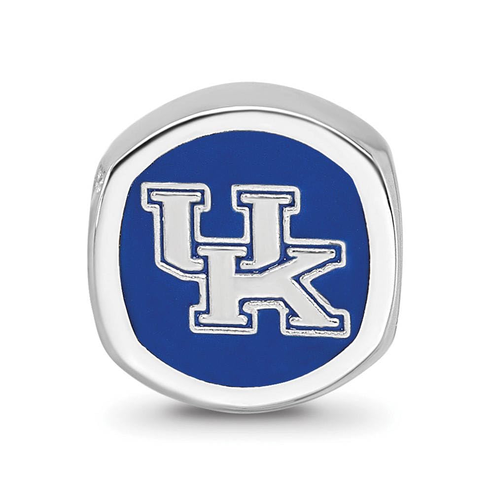 Sterling Silver The U of Kentucky UK Cushion Shaped Bead Charm