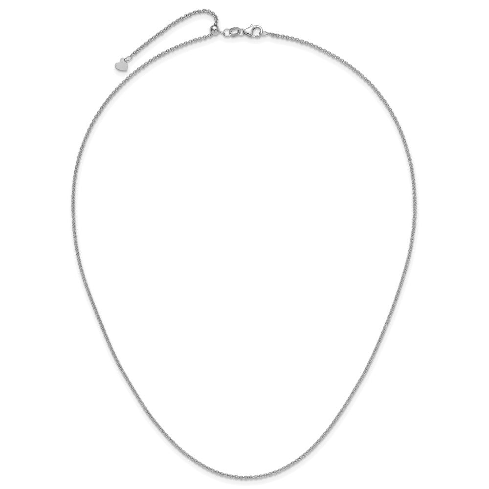 14K White Gold Adjustable 1.65mm Round Cable Chain
