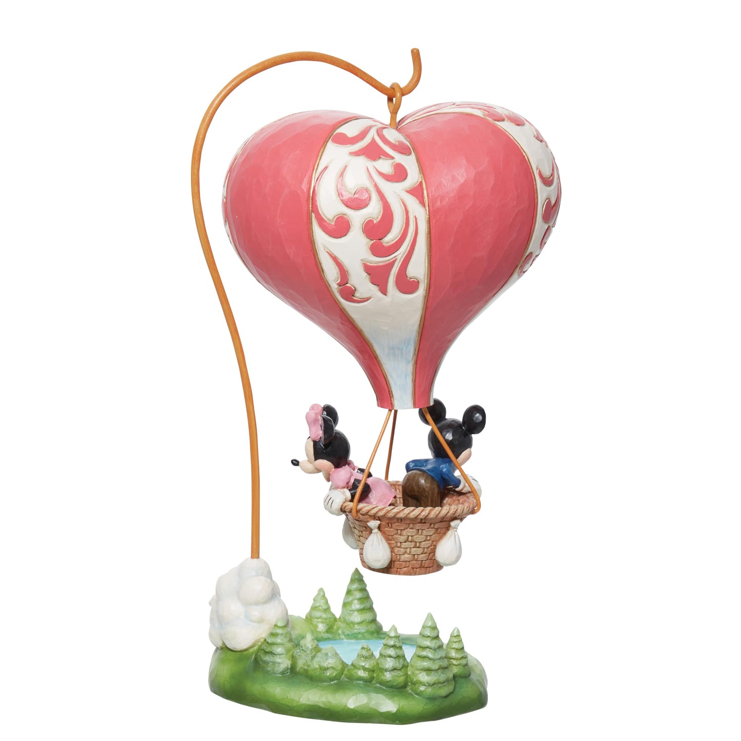 Enesco Disney Traditions, Mickey & Minnie Heart-Air Ball, Figurine,9.5in H.