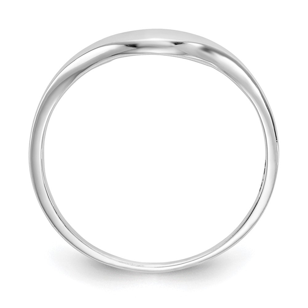 14k White Gold Swirl Ring Size 6.5