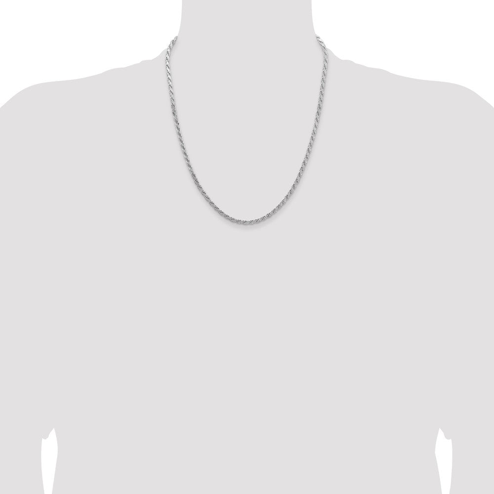 Sterling Silver 3.65mm Flat Rope Chain 22 Inches