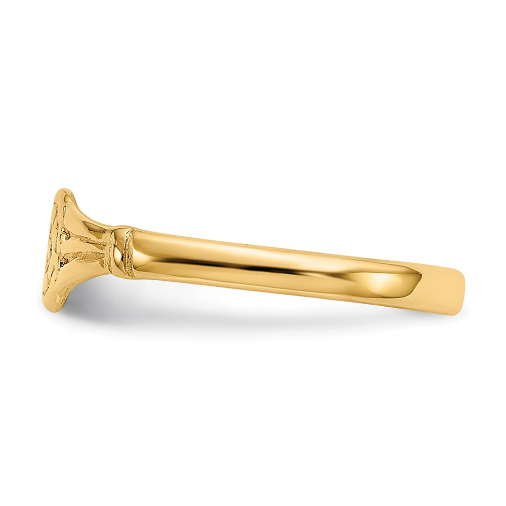 14K Gold Polished Oval Baby Ring Size 2.25