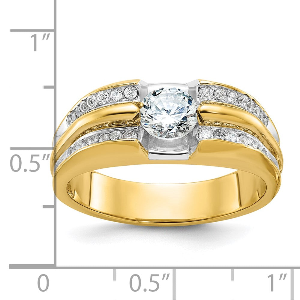 IBGoodman 14k Men's Polished 1/3 Carat AA Quality Diamond Semi-Mount Ring