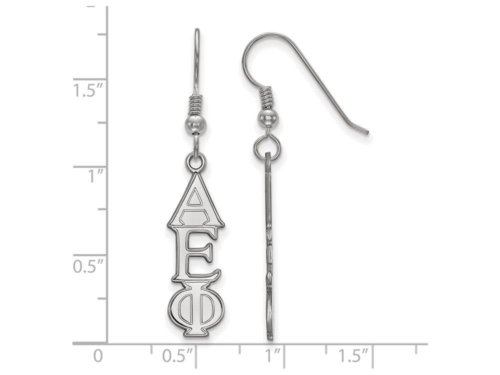 Sterling Silver LogoArt Official Licensed Greek Sororities Alpha Epsilon Phi Dangle Medium Earrings