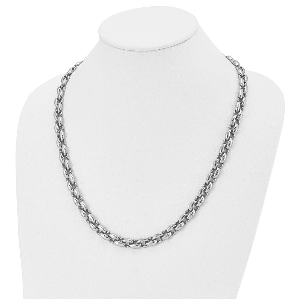 Stainless Steel Polished Oval Link 24in Necklace