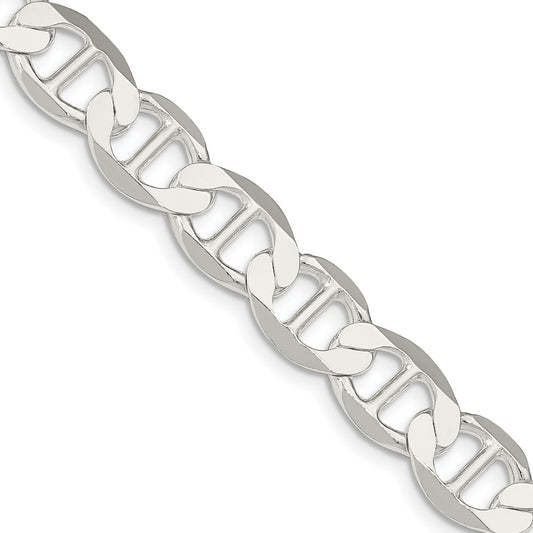 Sterling Silver 9.95mm Flat Anchor Chain 22 Inches